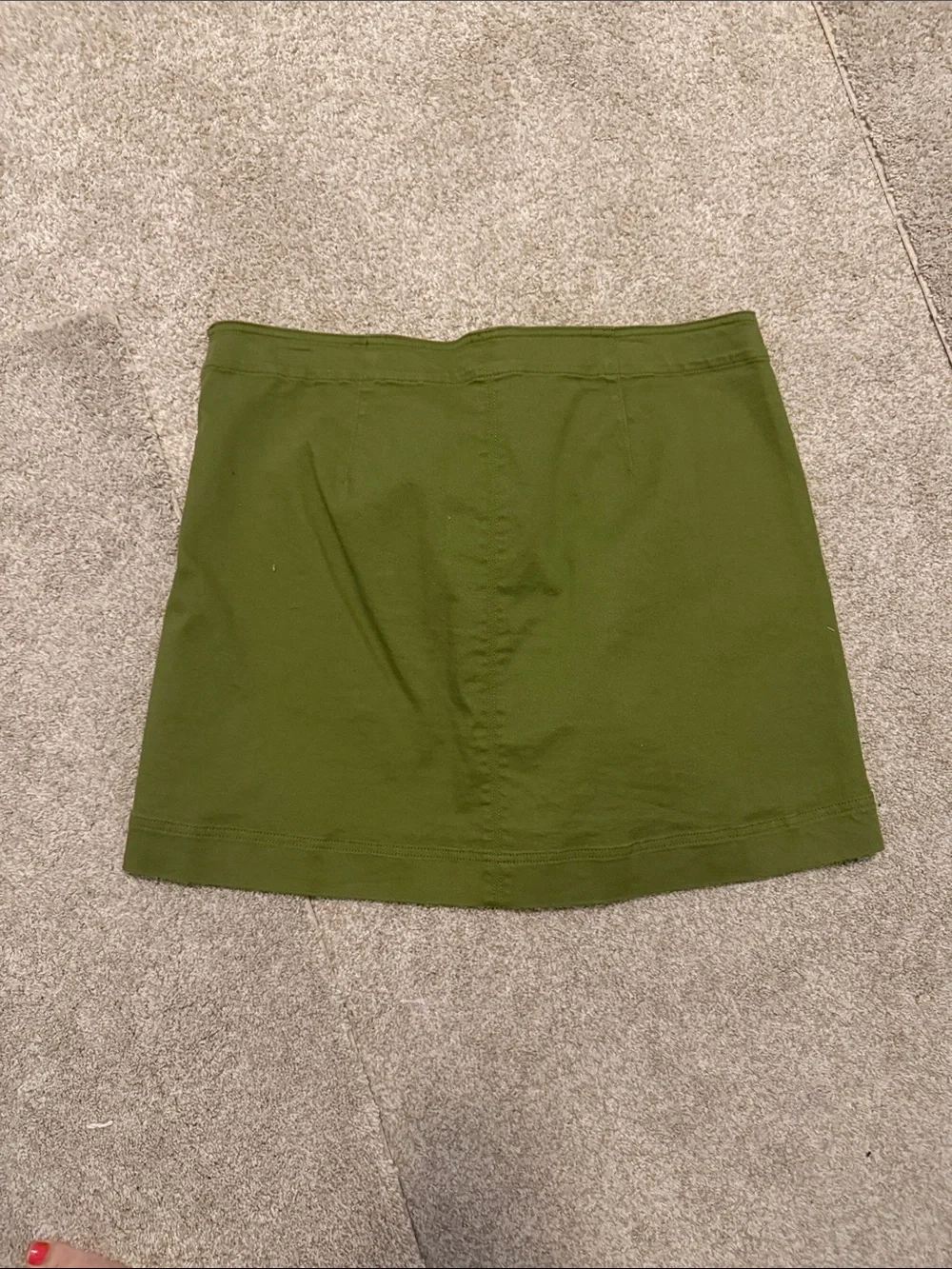 Free Assembly Green Utility Denim Twill Skirt Side Zip